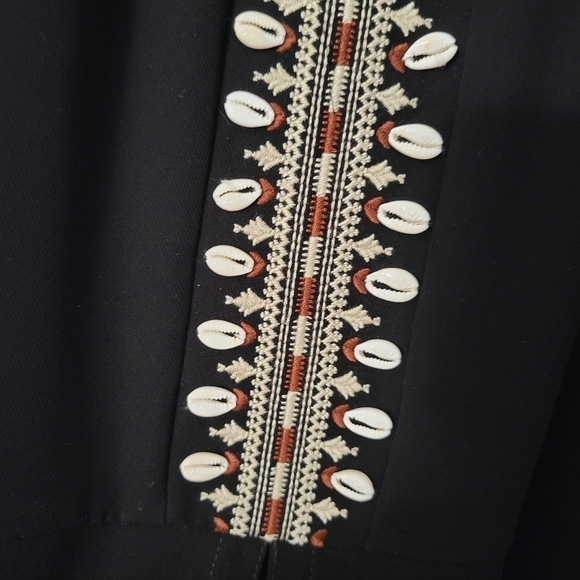 Yigal Azrouel Black Shell Embroidery Crepe Giorgio Dress NWT - Picture 7 of 12